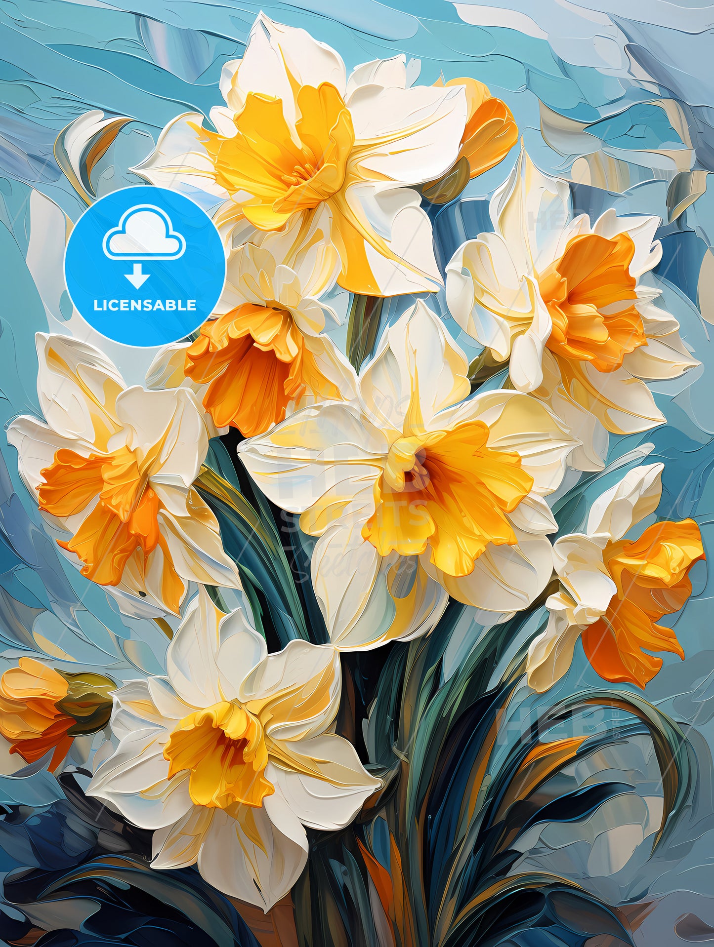 Yellow daffodil flowers in spring