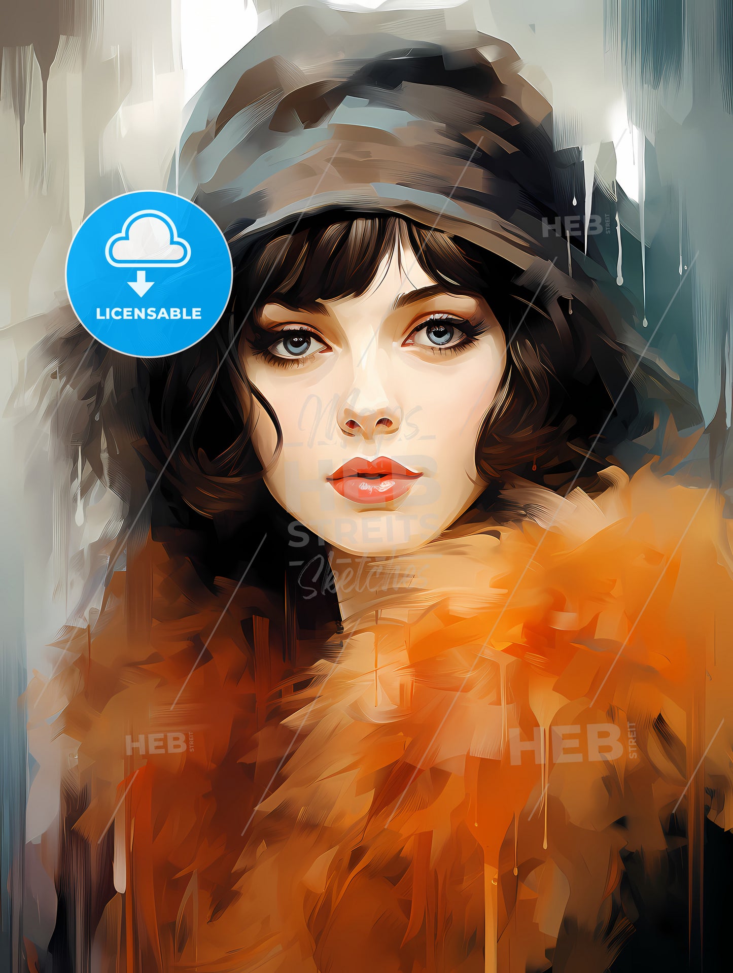 Beautiful woman retro flapper style roaring 20