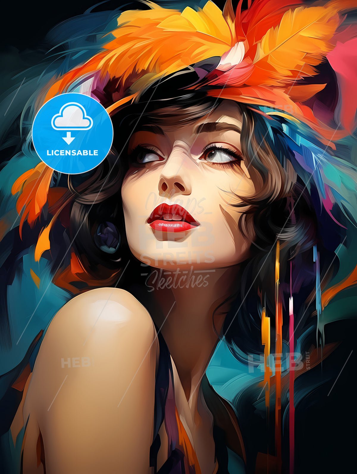Beautiful woman retro flapper style roaring 20
