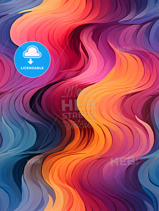 Colorful geometric seamless repetitive curvy waves