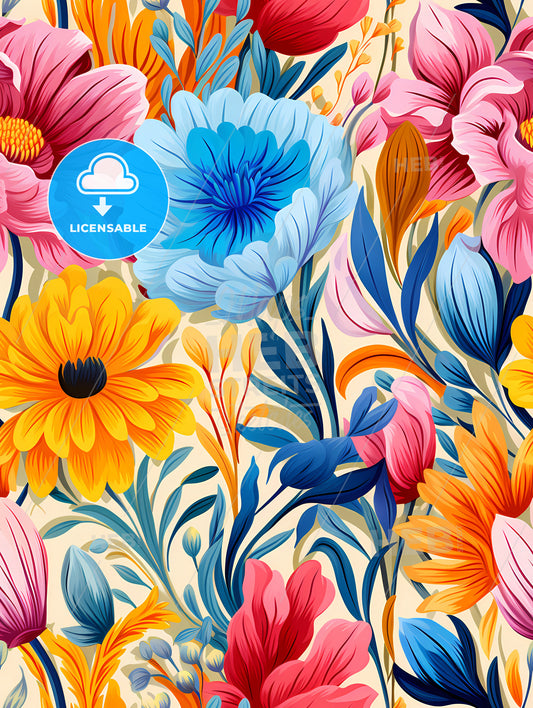 Cute simple flowers seamless pattern background