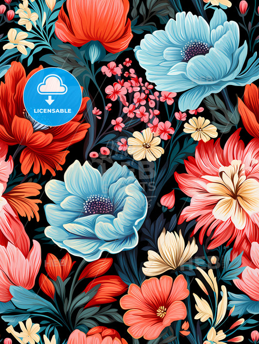 Cute simple flowers seamless pattern background