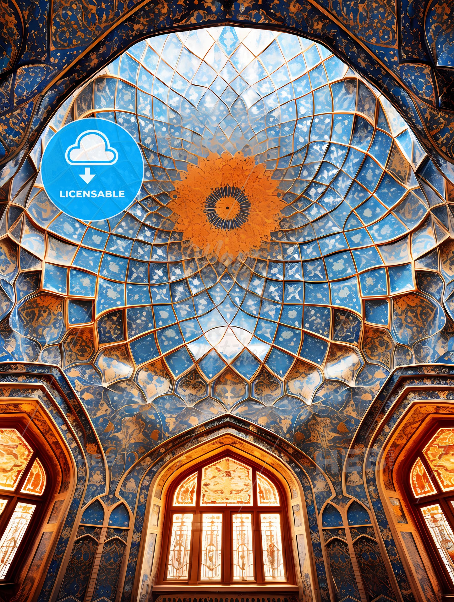 Dome of the mosque oriental ornaments