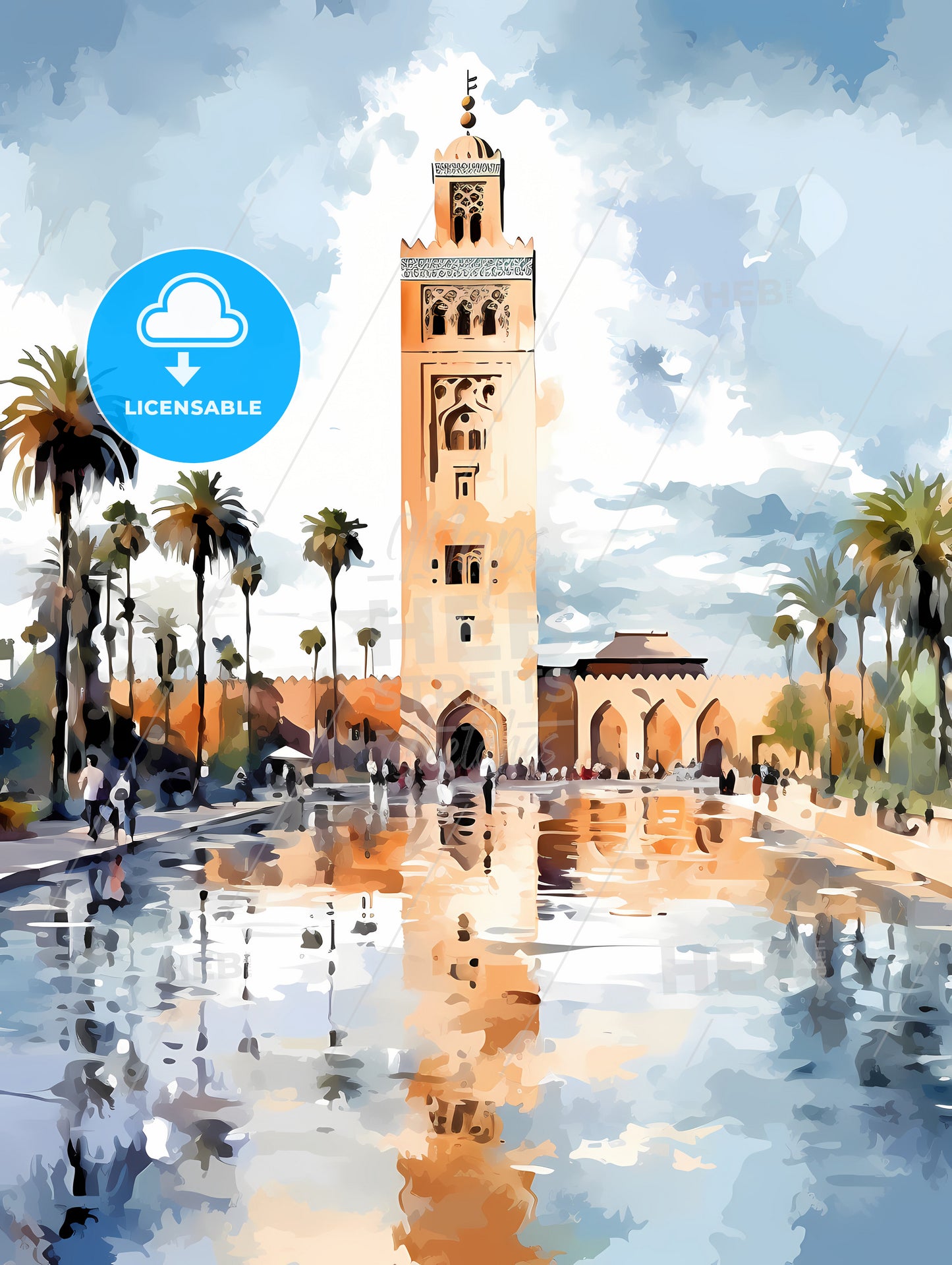 Famous Koutoubia Mosque in the city of Marrakech