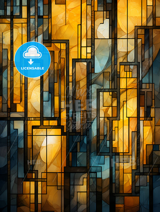 geometric ornament in art deco style in old gold