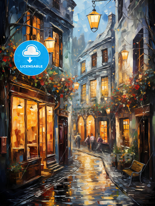 Old Galway city streetKerwan s Lanedecorated