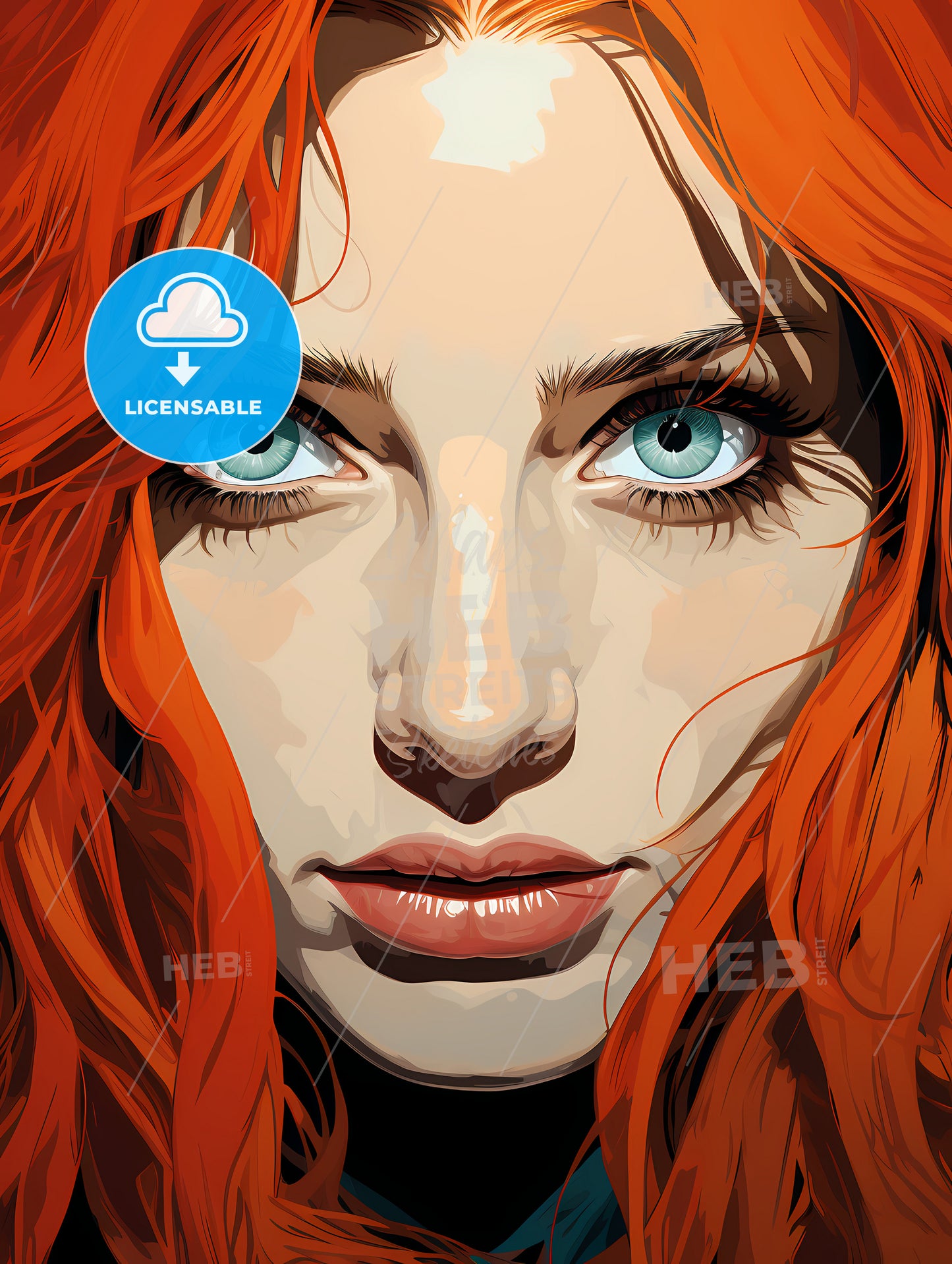 Pop art vintage comic style woman with open eyes