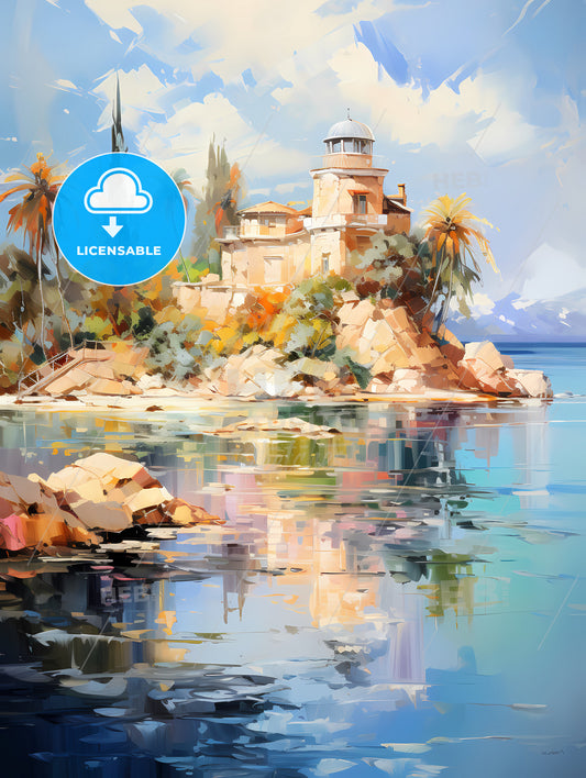 Private Island surrounded by sparklings