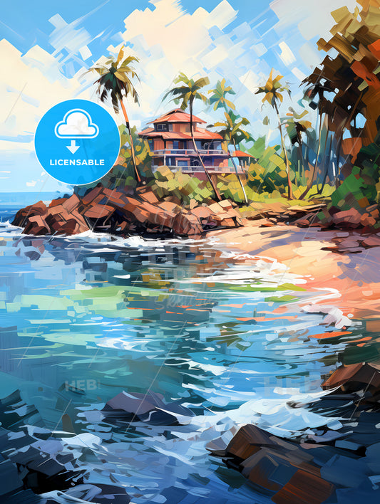 Private Island surrounded by sparklings