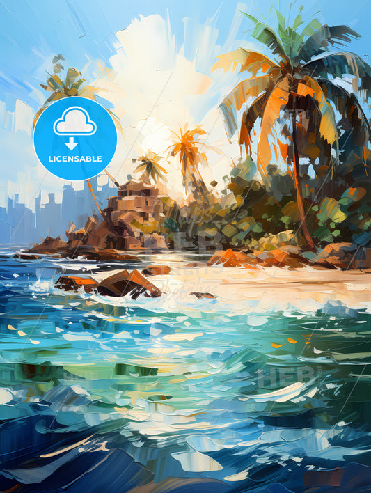 Private Island surrounded by sparklings