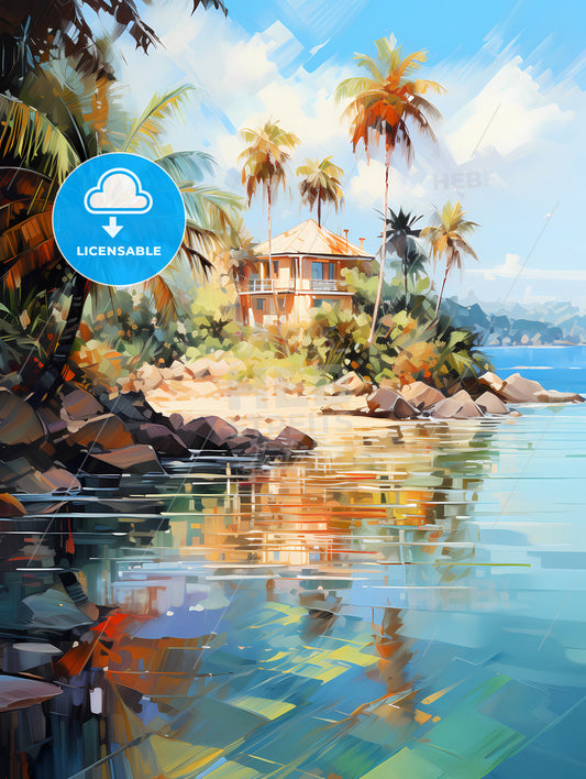 Private Island surrounded by sparklings