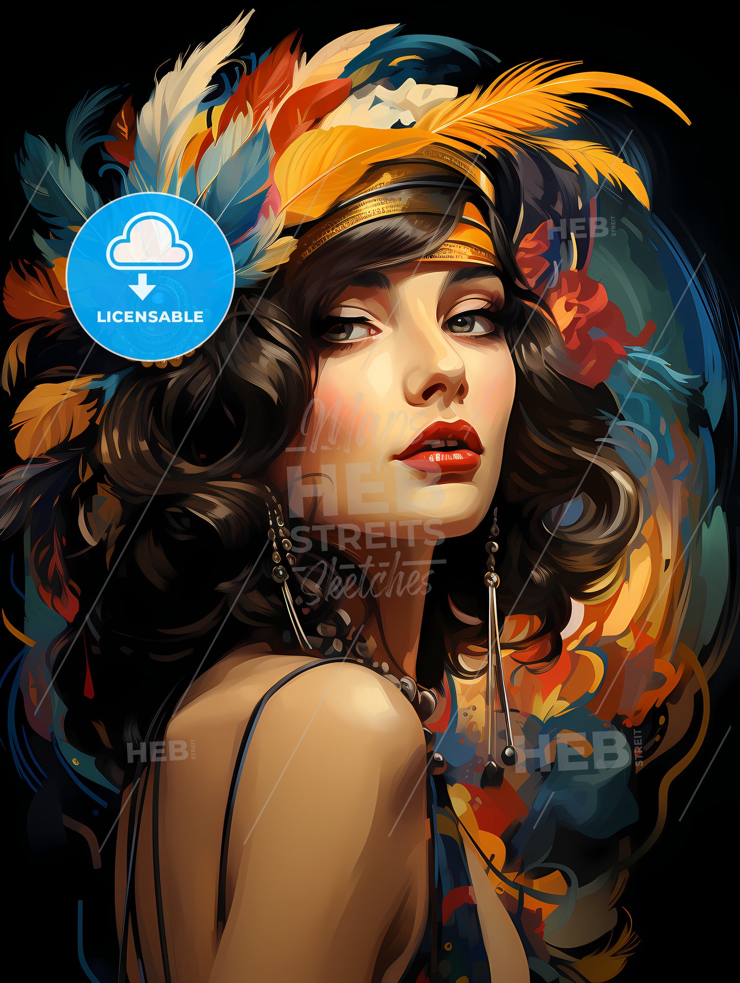 Retro party invitation design with a flapper girl 20
