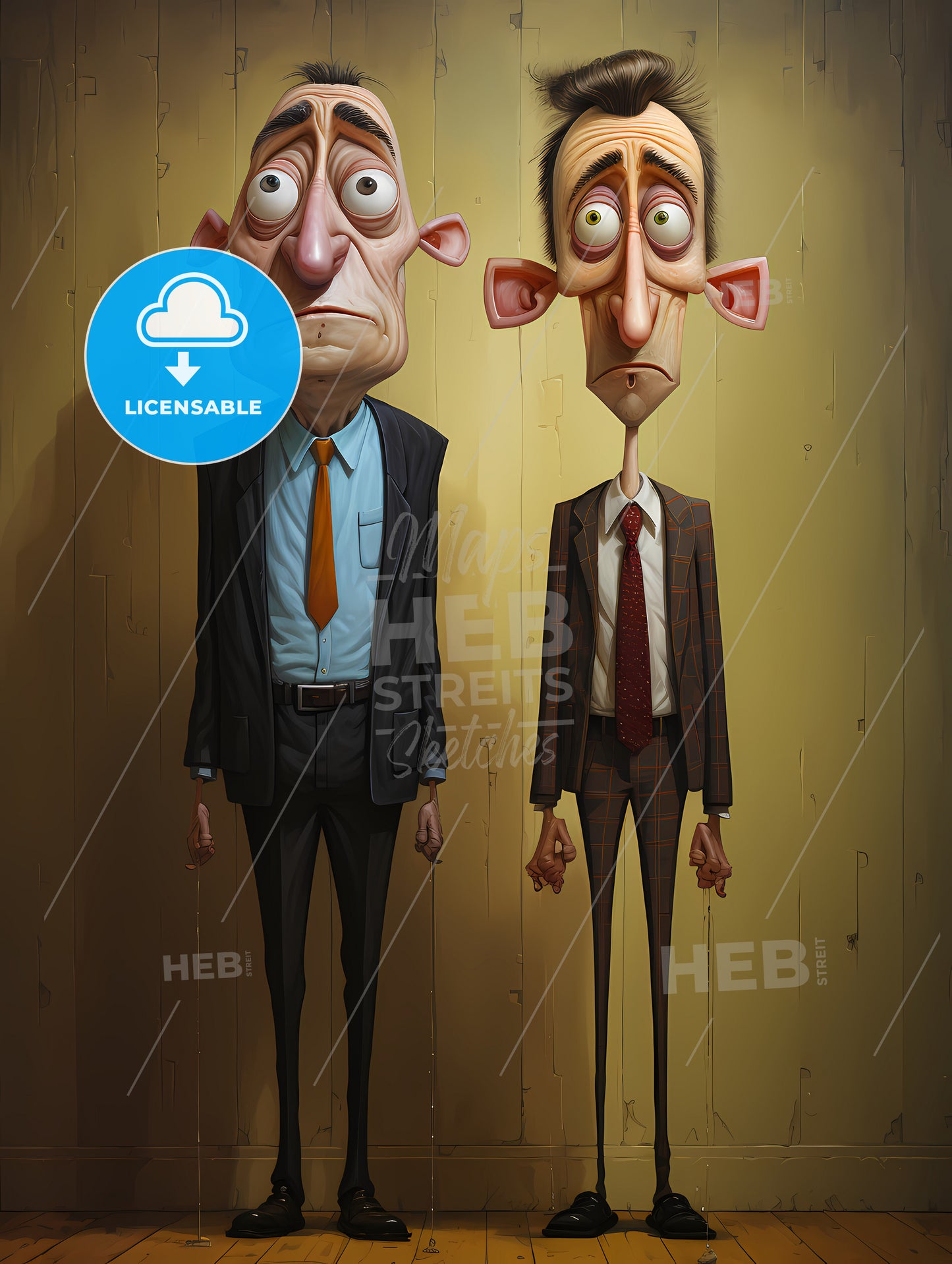 Two businessman very tall