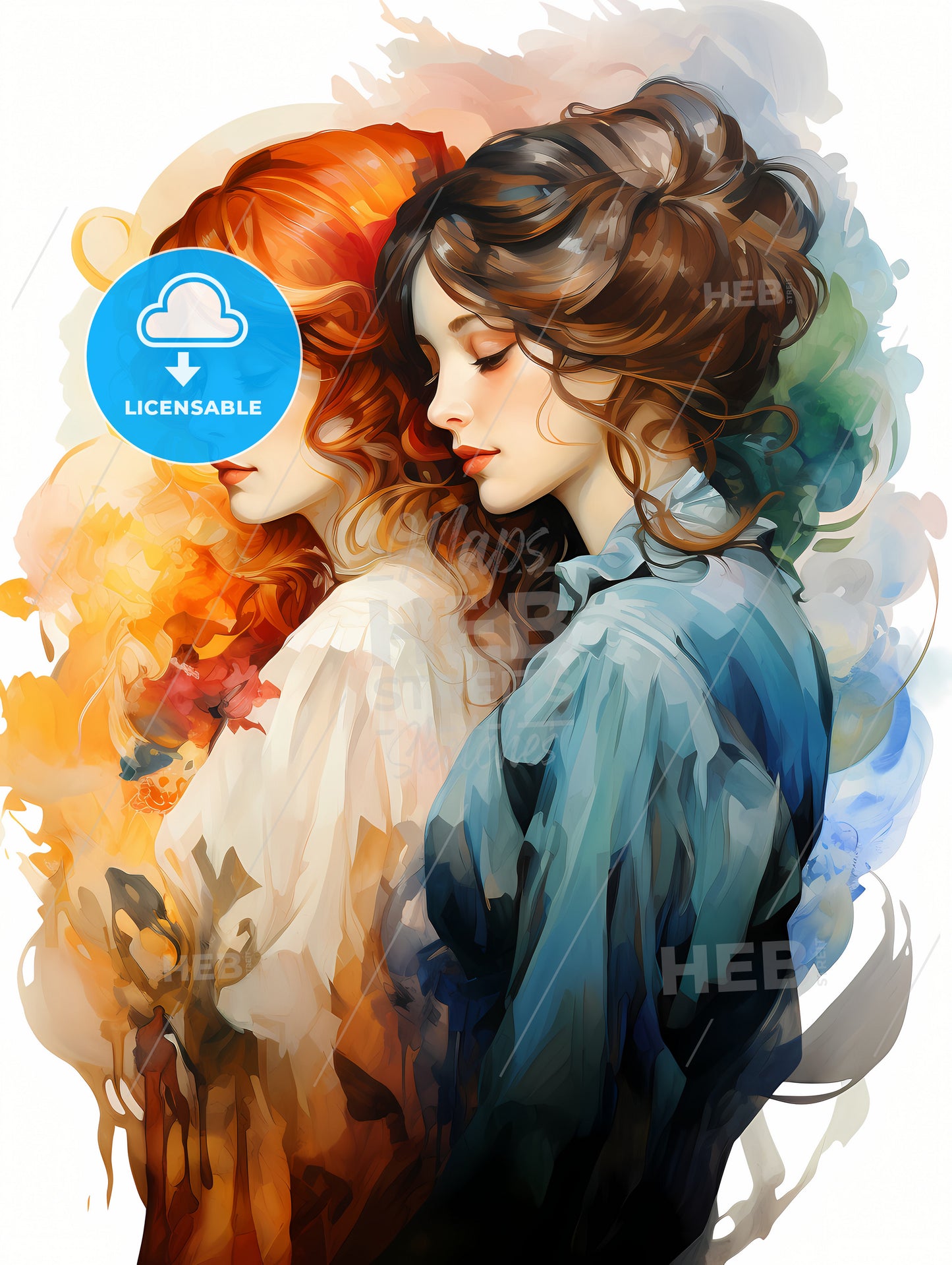 Two young beautiful women of 1920s