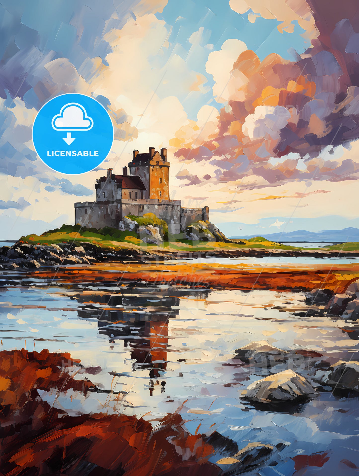 View of the Dunguaire Castle Kinvara Bay Galway