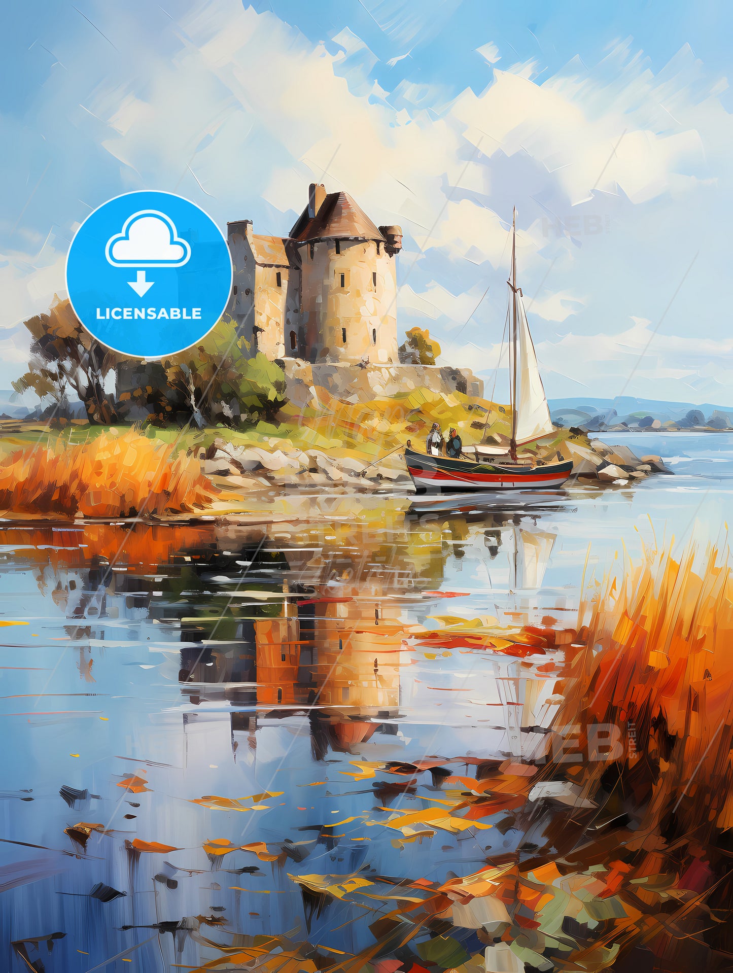 View of the Dunguaire Castle Kinvara Bay Galway