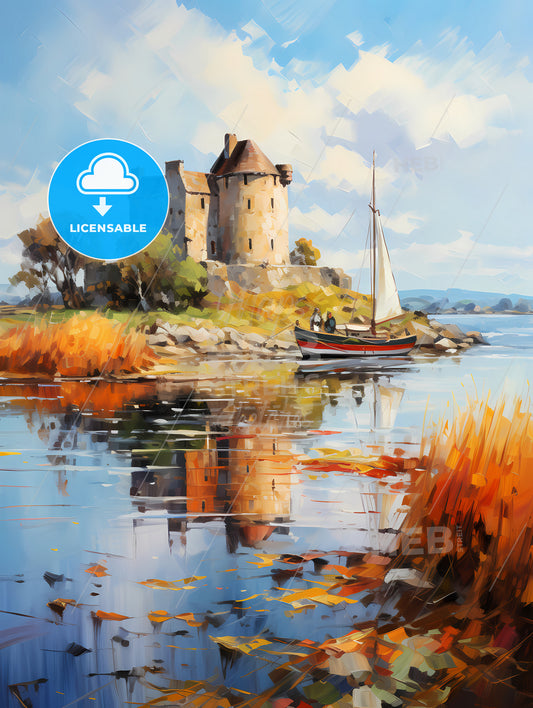 View of the Dunguaire Castle Kinvara Bay Galway