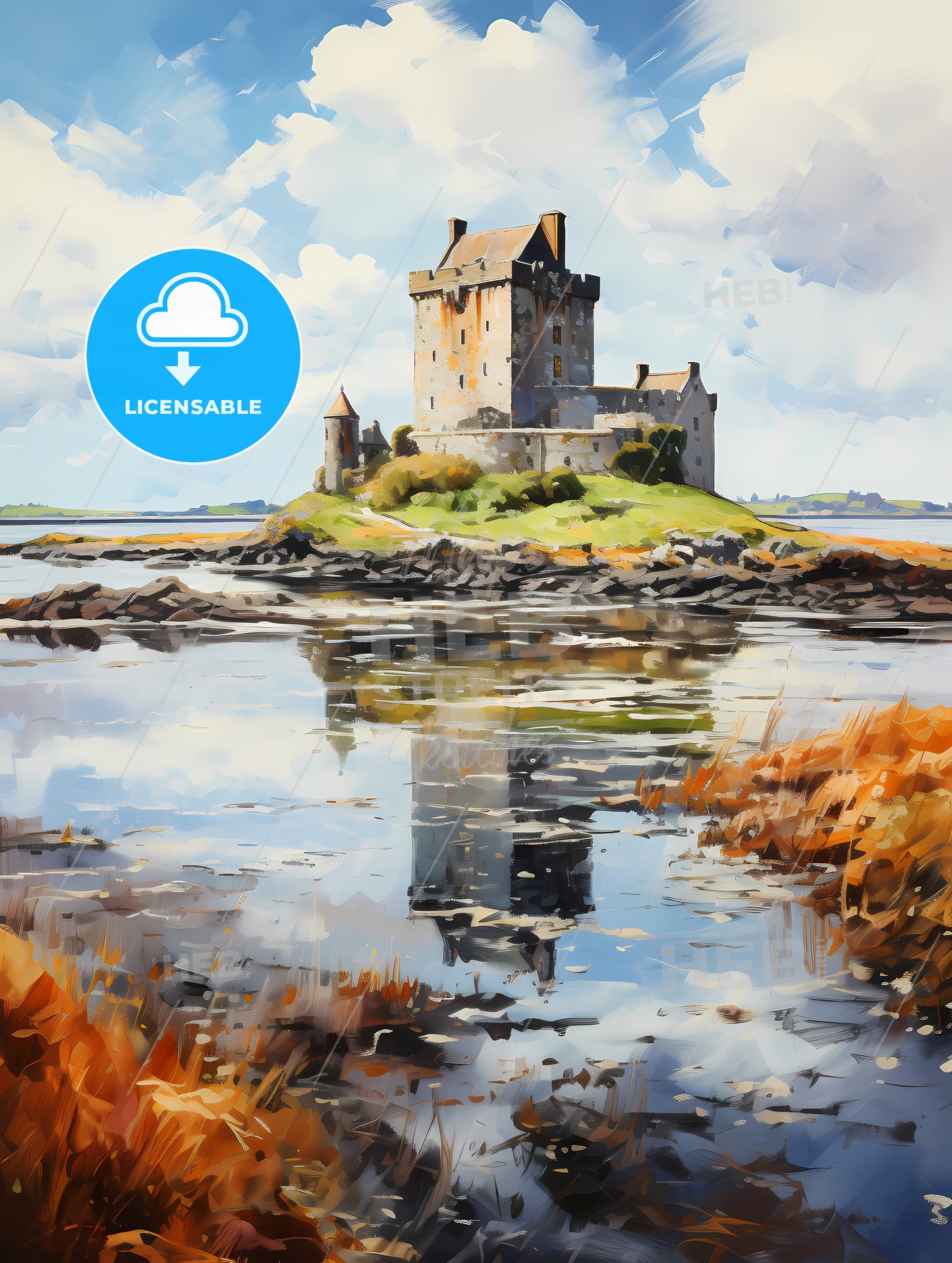 View of the Dunguaire Castle Kinvara Bay Galway