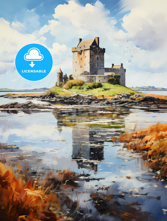 View of the Dunguaire Castle Kinvara Bay Galway