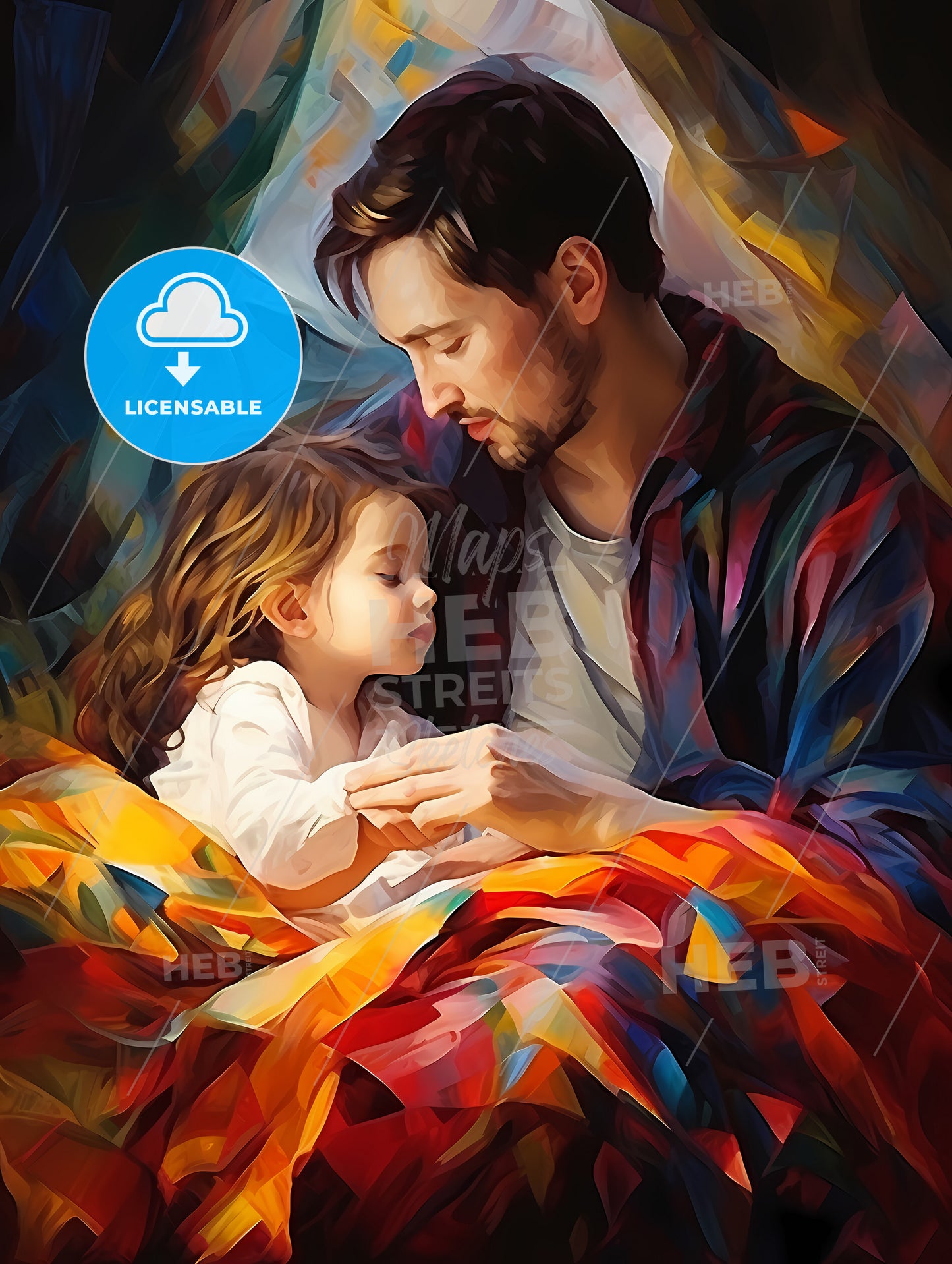 Happy family. Mother and baby playing under blanket