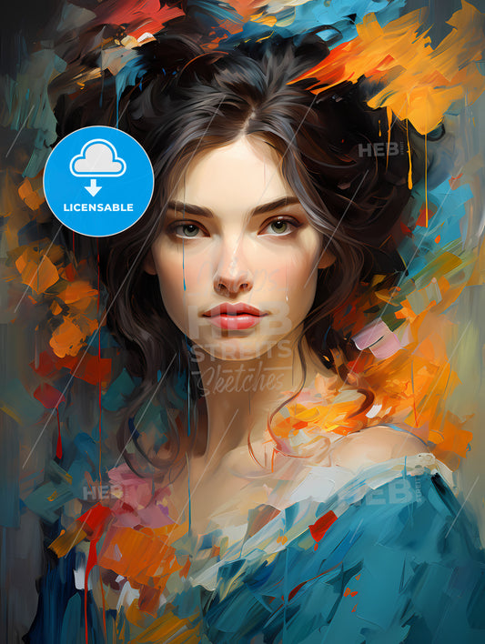 hand-drawn art painting as classical portrait