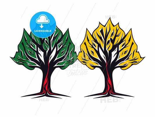 A colorful tree logo icon.