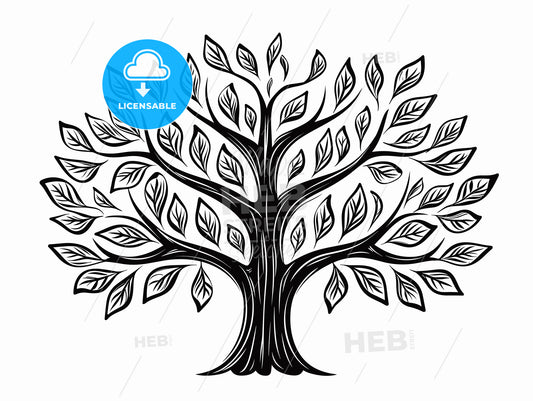 A family tree with leaves logo icon..