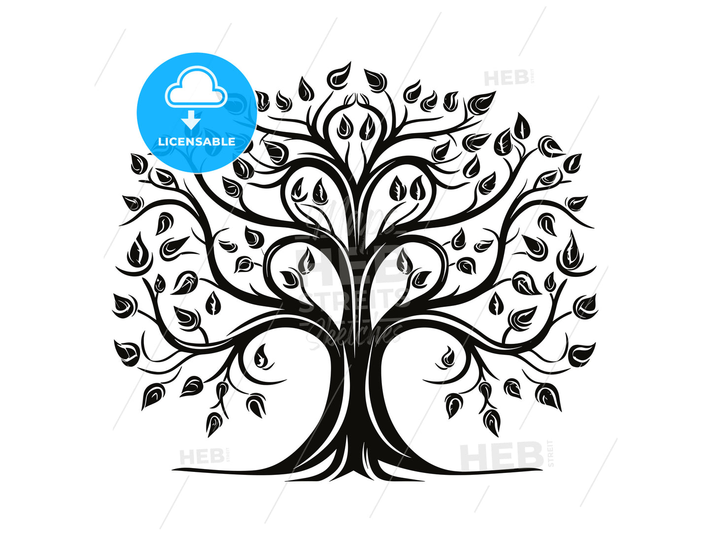 A family tree with leaves logo icon..