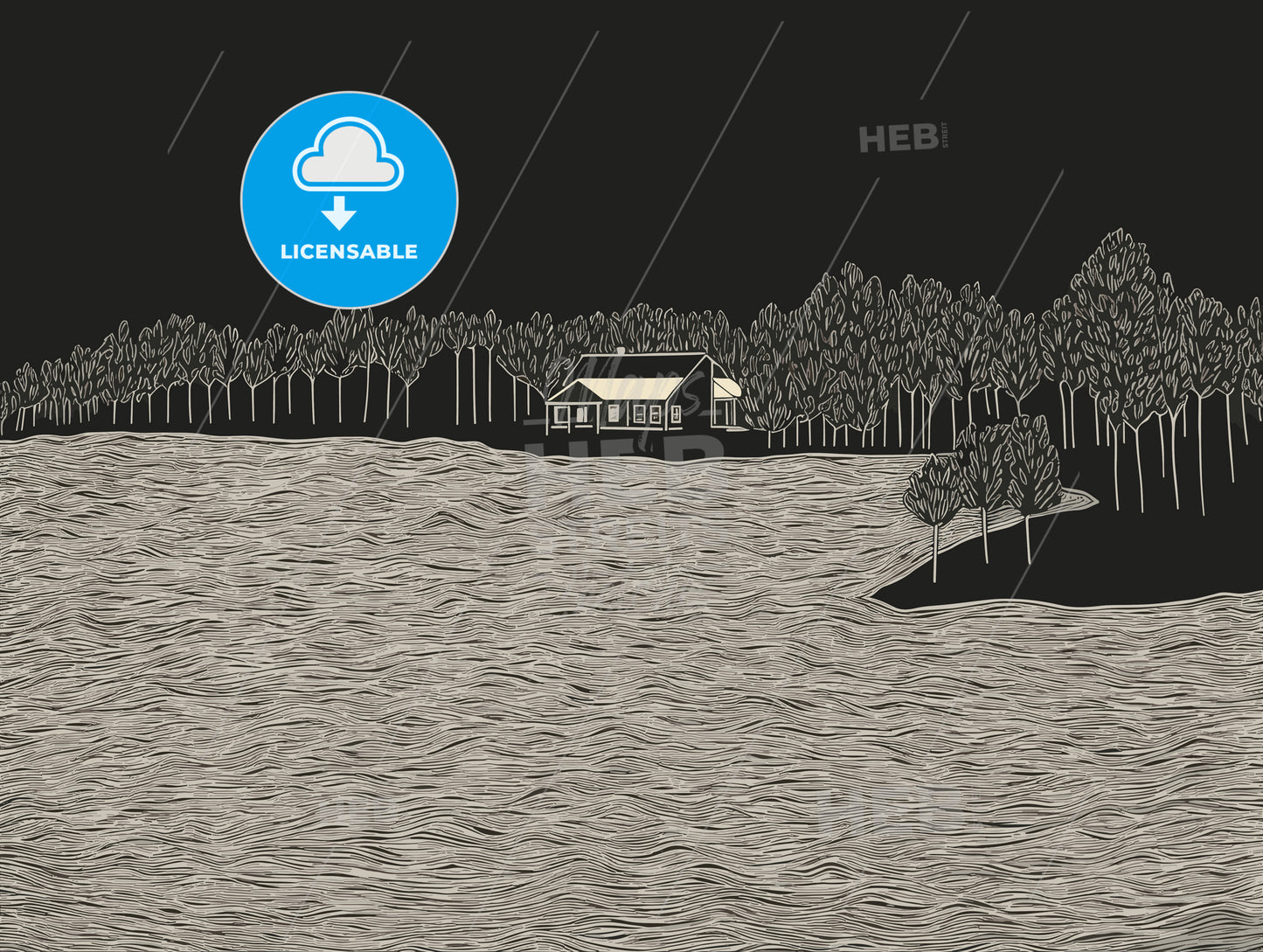 a modern house by a lake