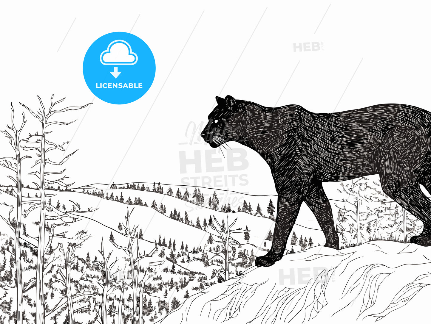 Black panther in the woods