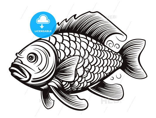 Carp fish cartoon. Vector illustration.