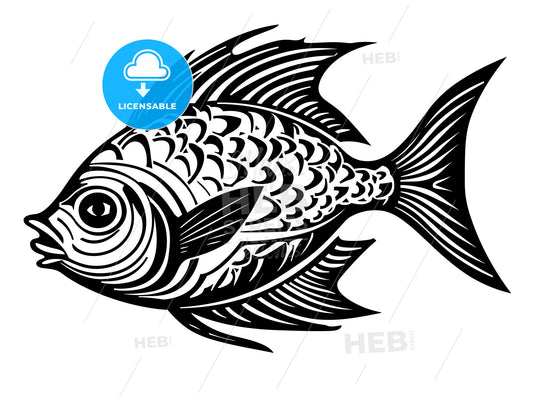 Fish as a fishing symbol isolated on white.