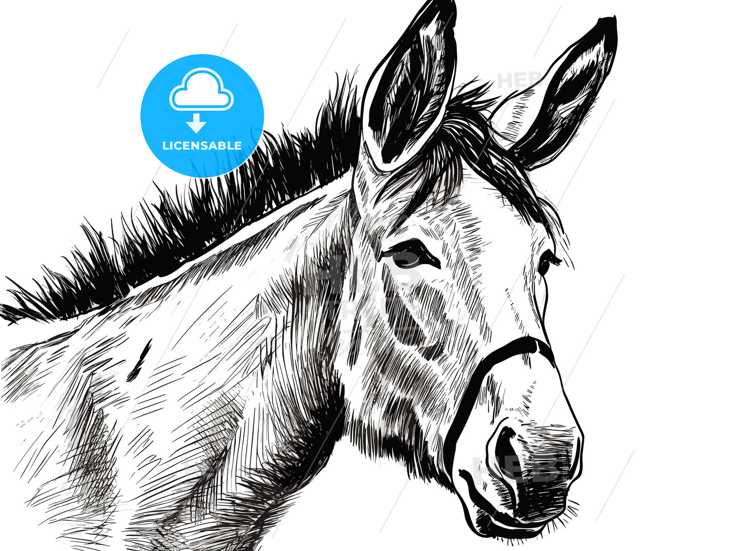 Head shot of Spanish Donkey on the island of Bonaire