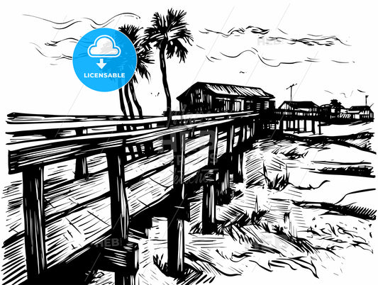 ink stamp based on a painting of Caloundra.