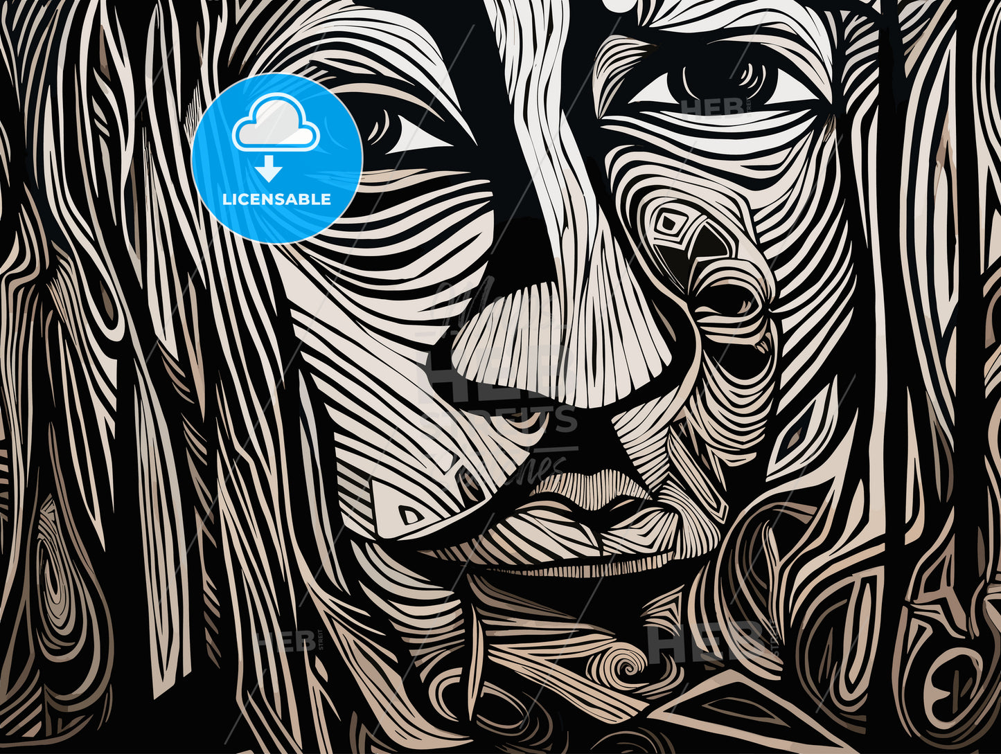 Jude expressionist woodcut.