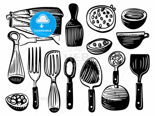 kitchen utensils.
