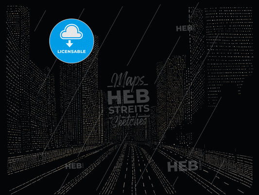 Manhattan street by night New York NYC