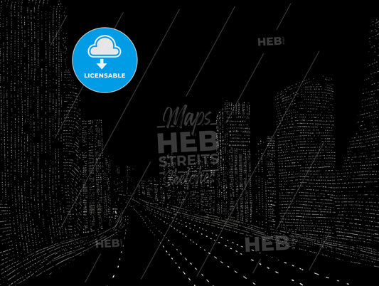 Manhattan street by night New York NYC