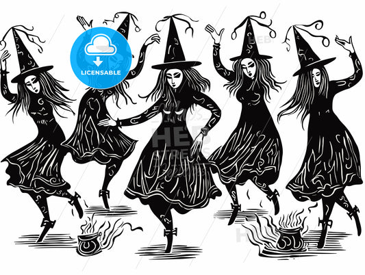 medieval satanic dancing witches.