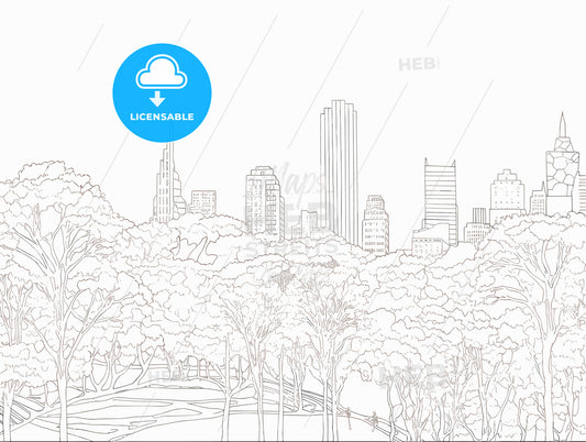 New York City - central park view to manhattan