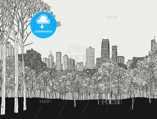 New York City - central park view to manhattan