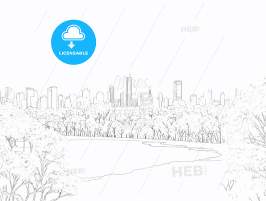 New York City - central park view to manhattan