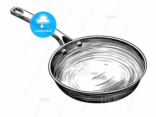 Object on white - kitchen utensil frying pan.