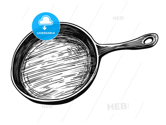 Object on white - kitchen utensil frying pan.