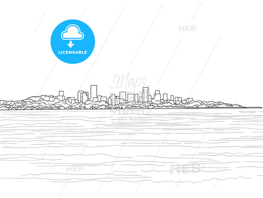 Oslo Norway Skyline Panorama Sketch