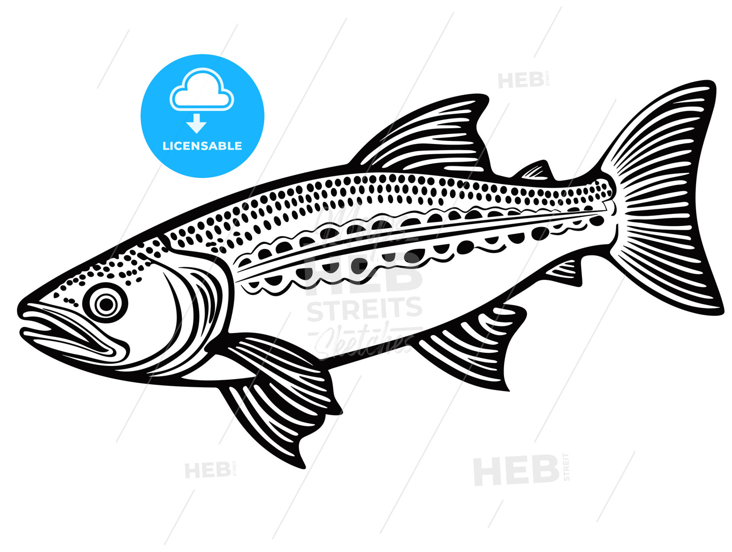 Vector symbol of trout fish.