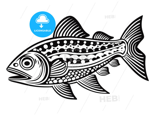 Vector symbol of trout fish.
