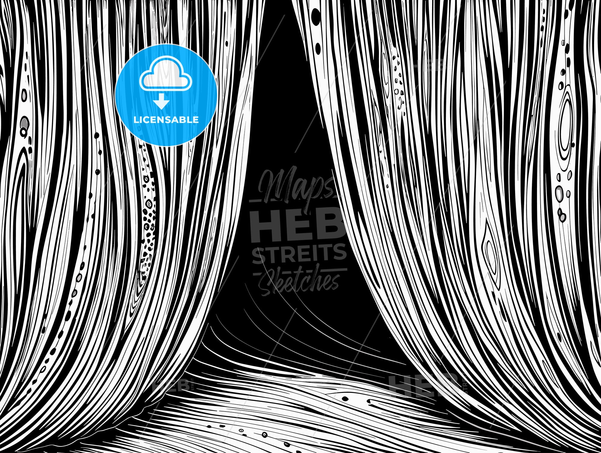 Wide open curtain pattern with space background - HEBSTREITS Stock Image
