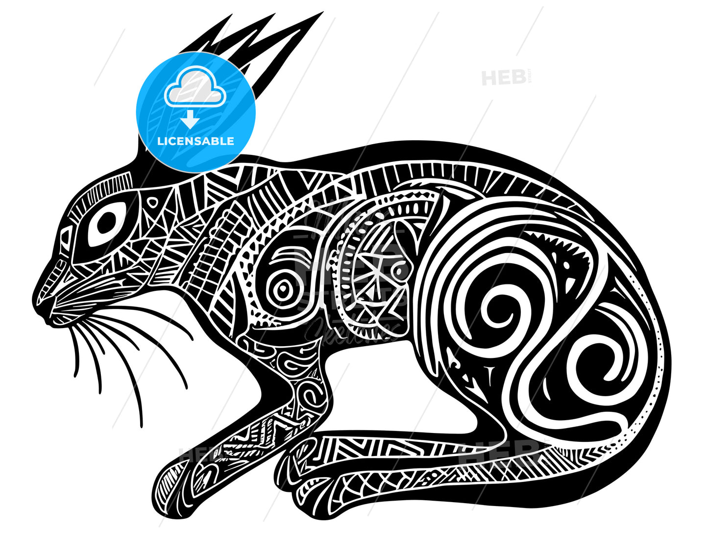 woodcut etching engraving of a hare witchcraft