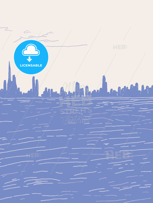 boston pier and skyline